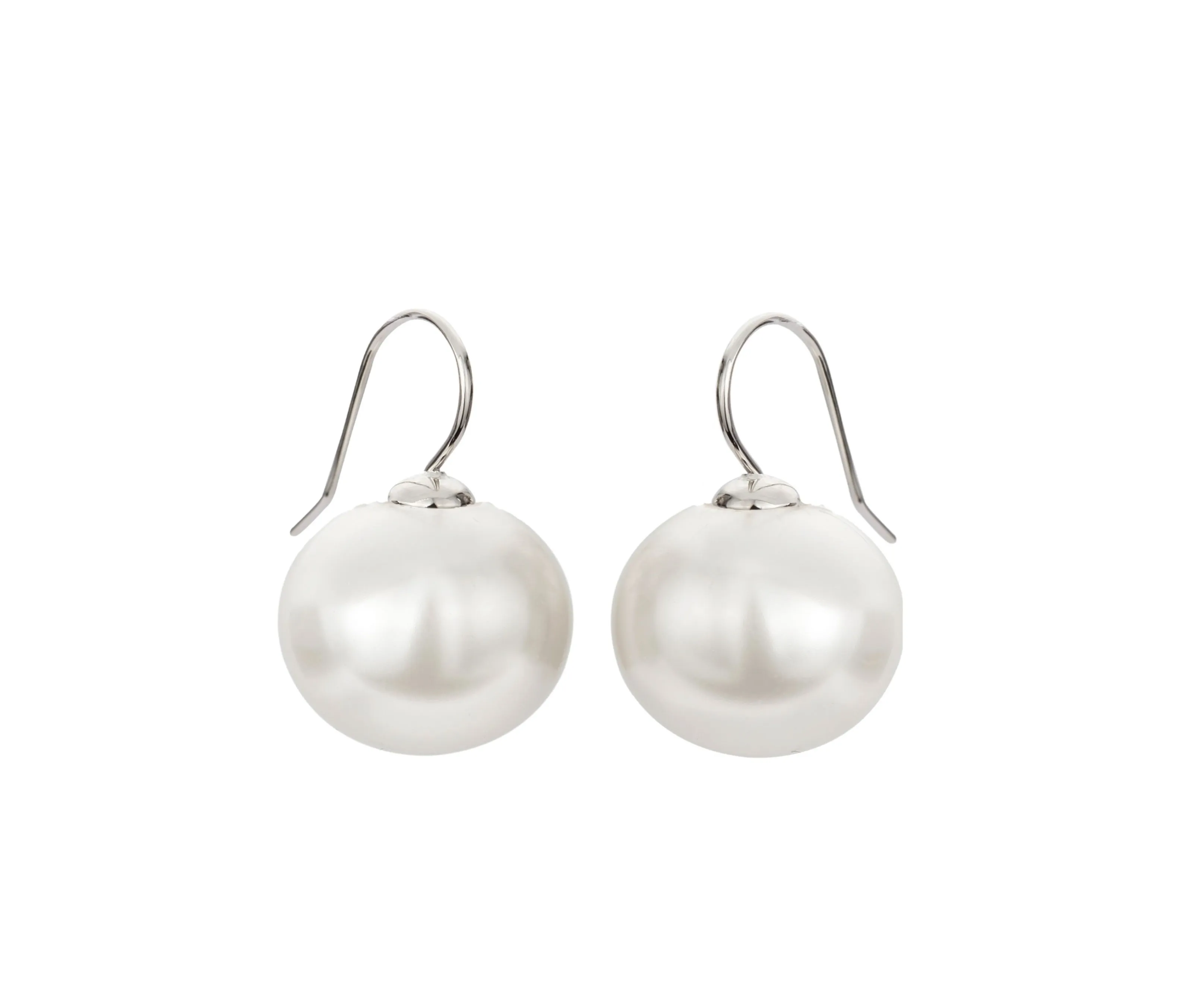 Platinum & Pearl Hook Earrings