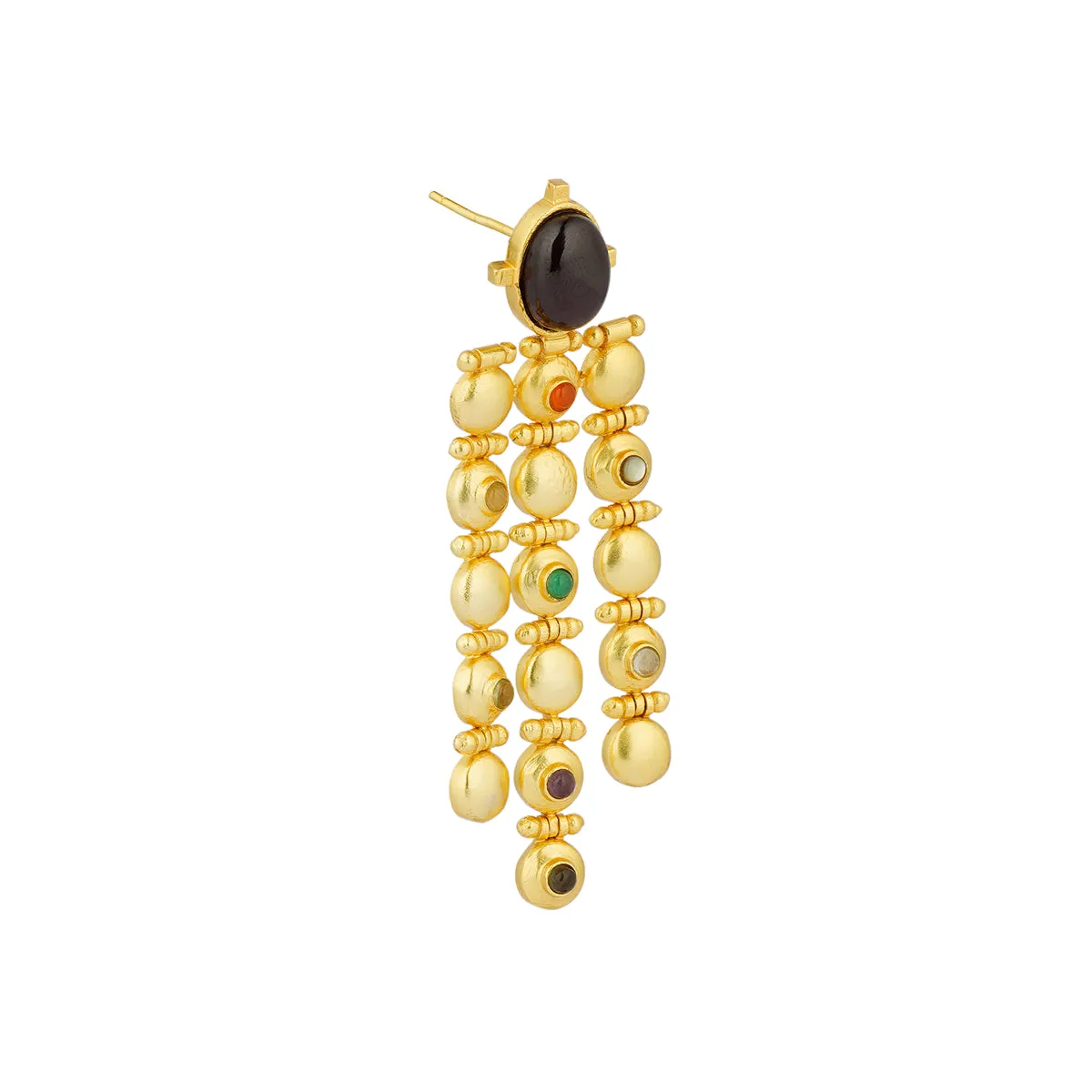 Power Drops Navratna Statement Earrings