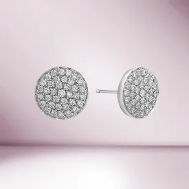 Ready to Ship Diamond Round Shape Stud Earrings (0.89 ct.) in 18K Gold, Made in Italy