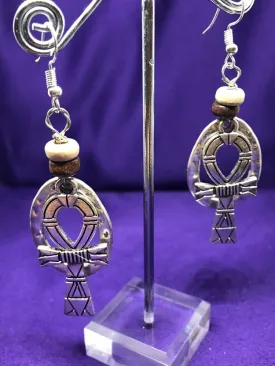 Silver Ankh Hoops