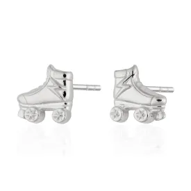 Silver Roller Skate Stud Earrings