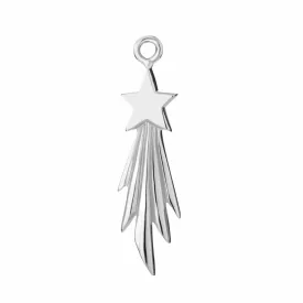 Silver Shooting Star Single Earring Charm