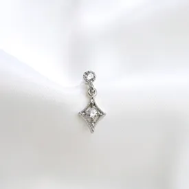 Silver Sparkling Cubic Earpin