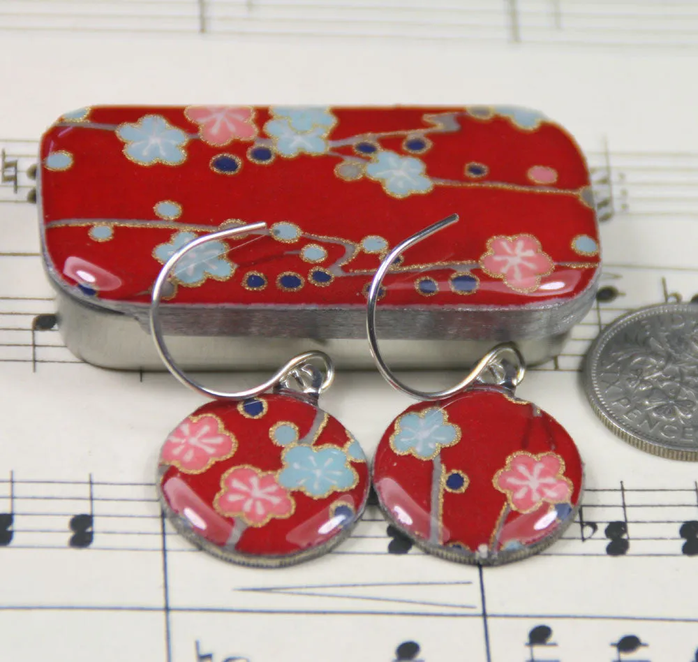 Sixpence Earrings and Teeny Tiny Tin Plum