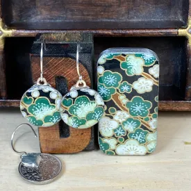 Sixpence Earrings and Teeny Tiny Tin Sakura Green