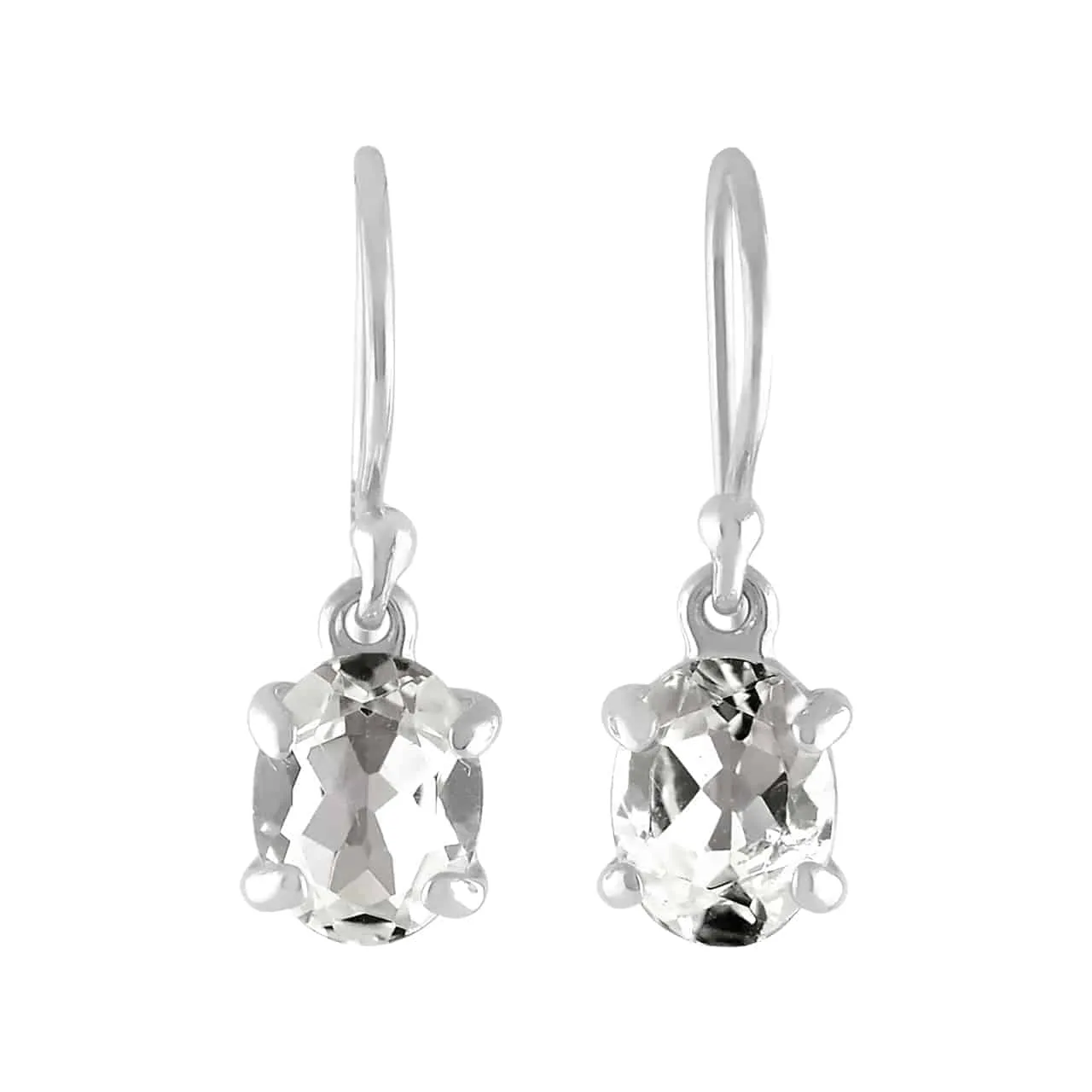 Starborn Danburite Faceted Oval Earrings in Sterling Silver
