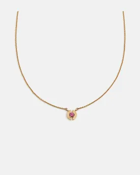 Stein Necklace in 14k Yellow Gold with Pink Tourmaline