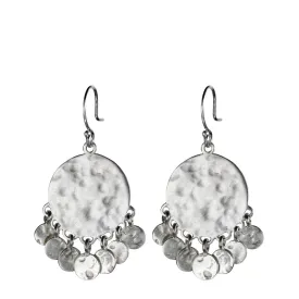 Sterling Silver Medium Hammered Disc Earrings