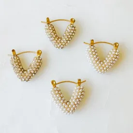 V Shape Classy Hoop Earrings